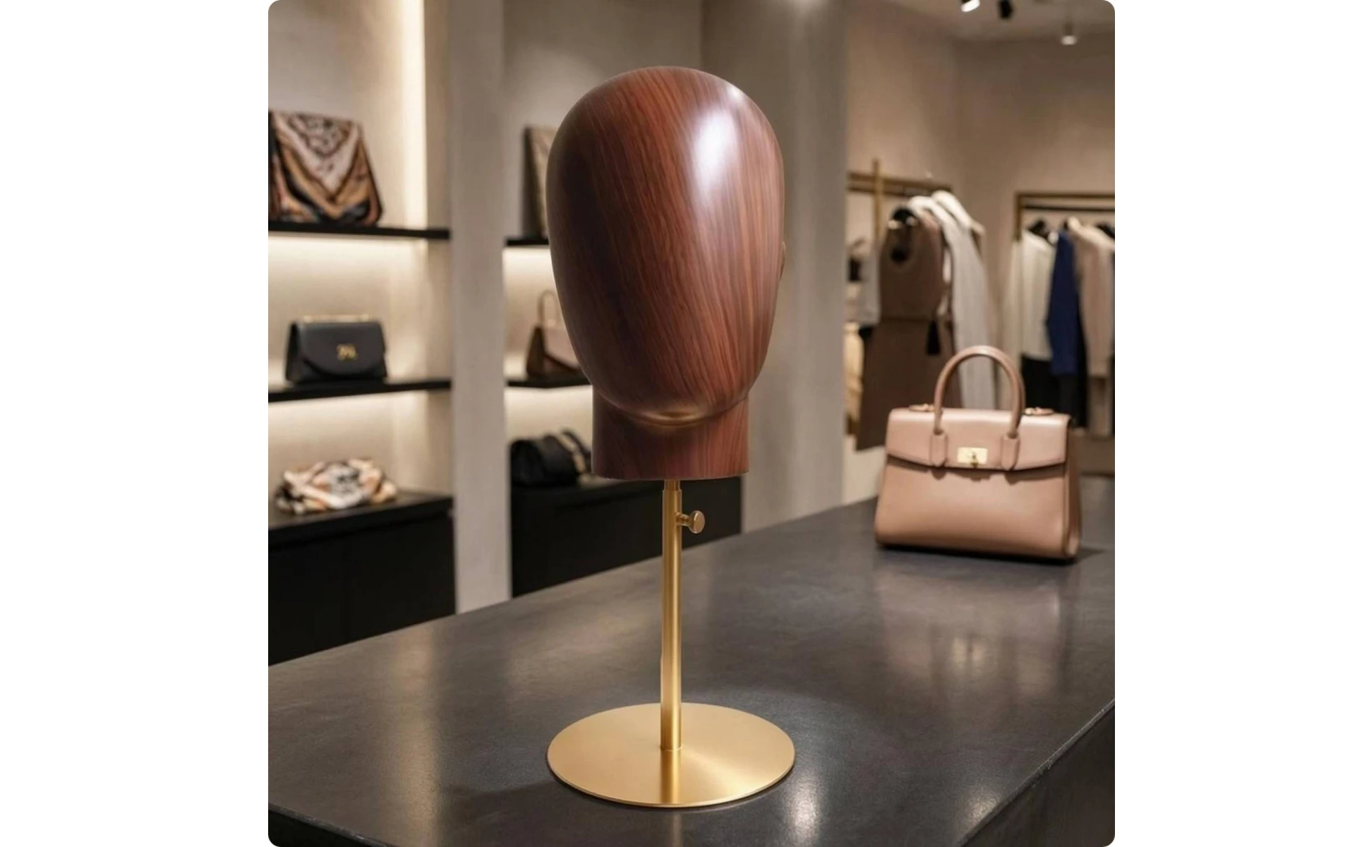 Head-Shaped Display Stand Adjustable Height Hairpiece Stand Hat Display Head Metal Pole Beauty Supply Round Base Head-Shaped Display Stand Adjustable Height Hairpiece Stand Hat Display Head Metal Pole Beauty Supply Round Base