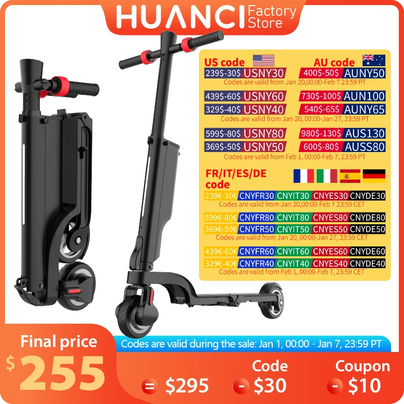 

HUANCI X6 Electric scooter Foldable 7.5A 350W 25KM/H electric scooters 36V EScooters 5.5 Inch E Scooter For Adults