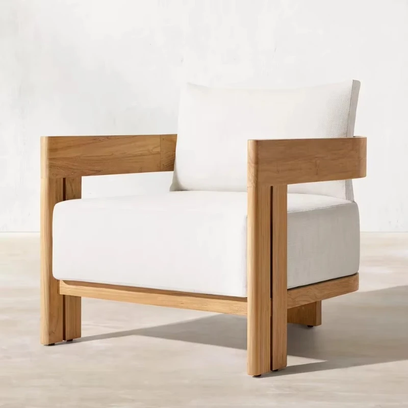 

Modern Teak Wood Patio Garden Sofa Set Outdoor Furniture Waterproof