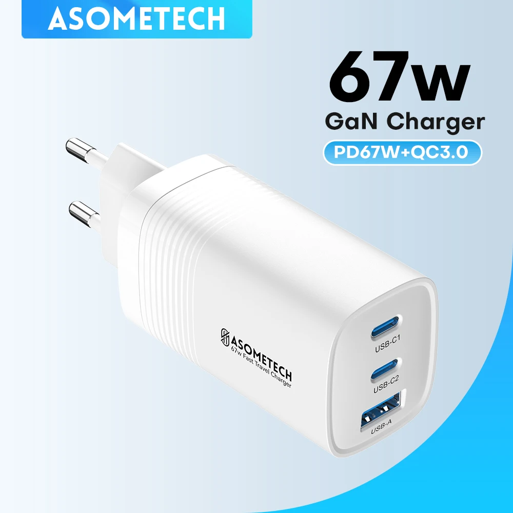 Ładowarka USB typu C o mocy 67 W GaN Quick Charge QC3.0 PD3.0 do iPhone'a 14 13 Pro Xiaomi Laptop PPS 45 W Przenośna szybka ładowarka do Samsunga