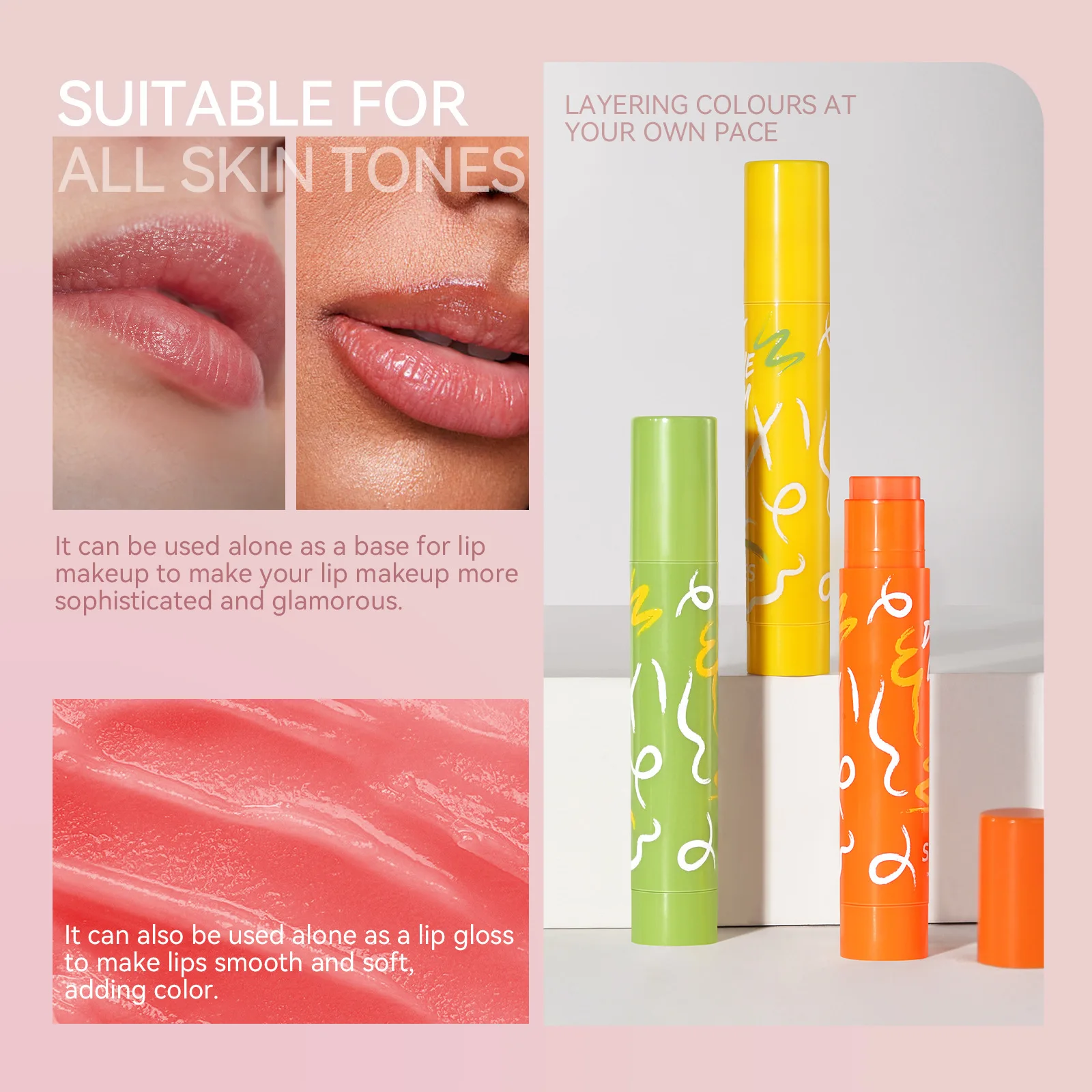 Color Changing Lipstick Discoloration Tinted Lip Balm Set Glossy Moisturizier Hydrated Natural Light Lip Plumping Lips Cosmetics S5954e5262ab040ad93090a81eb8263ear