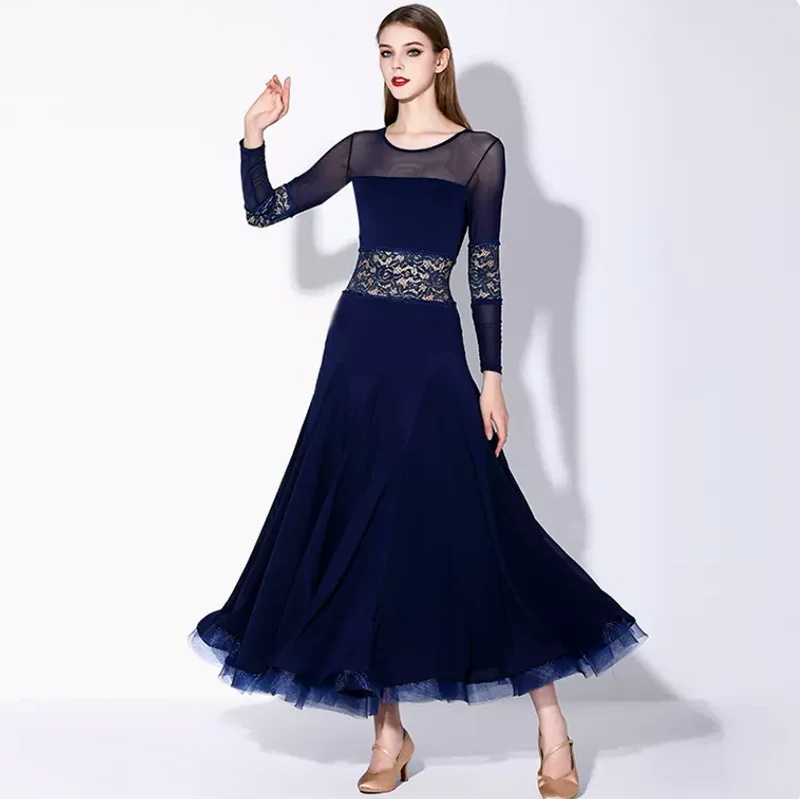 Standard Ballroom Dance Dresses Women High Quality Elegant Black Waltz Dancing Skirt Ballroom Competition Dance Dress