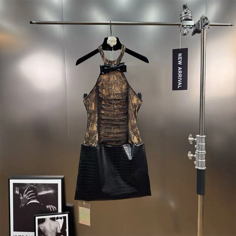 Abito estivo da donna con scollo all'americana 2025 con corsetto con fiocco, gonna aderente da donna sexy, nuovo reggiseno per abito da festa di alta qualità Y2K