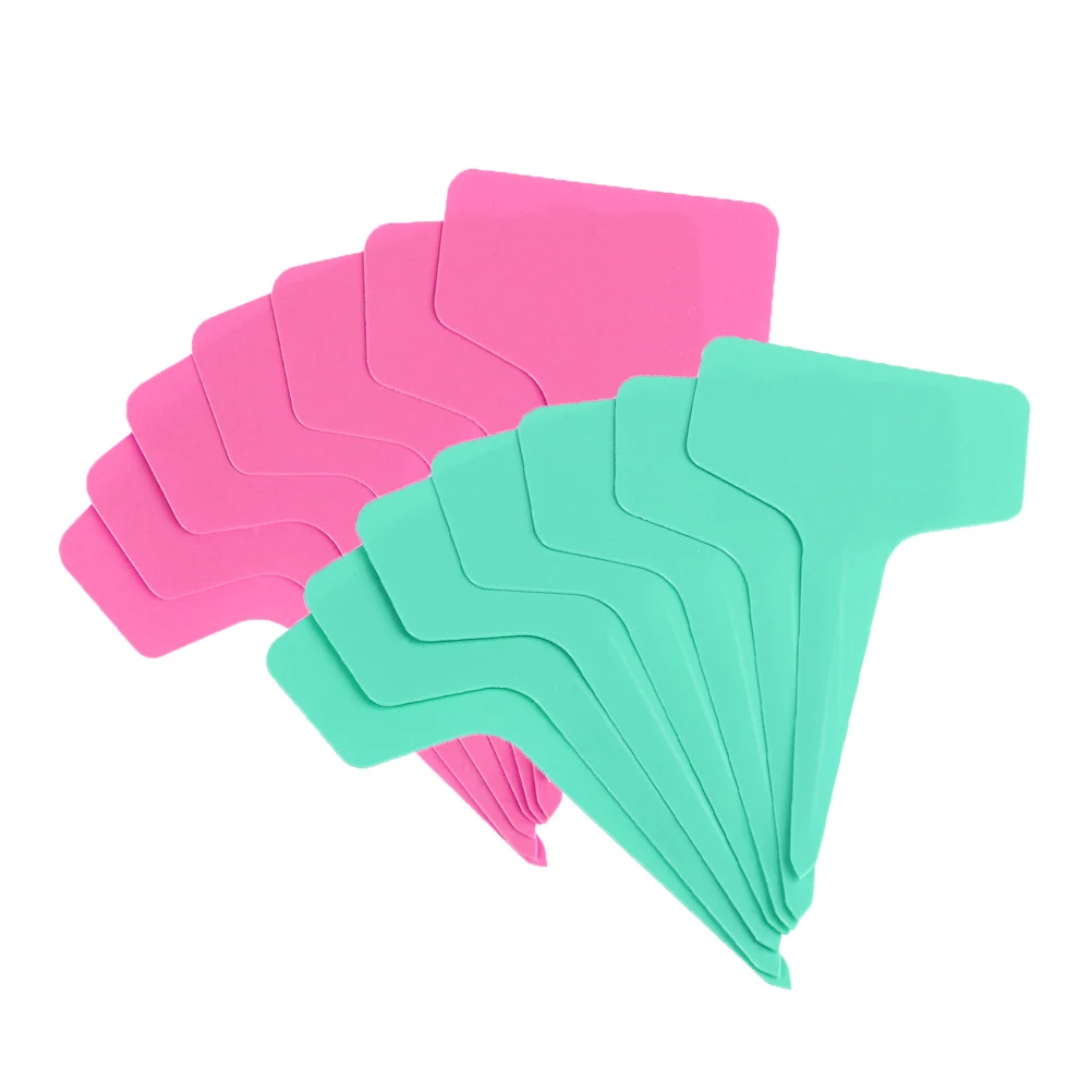 

200Pcs T-Type Plant Labels Reusable Waterproof Garden Stakes for Nursery Flowers Potting Test T-Shape Markers Green Red