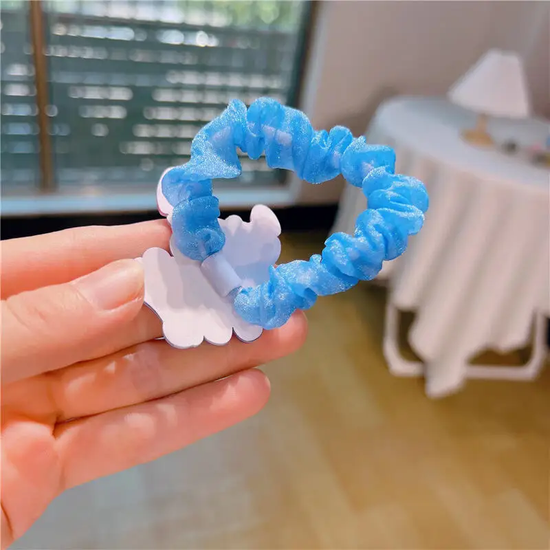 Hot 10pcs Sale Disney Anime Stitch Hair Bands Kawaii Stitch Hairpin Cartoon Rubber Band Hair Accessoires Girl Gifts Toy Figure