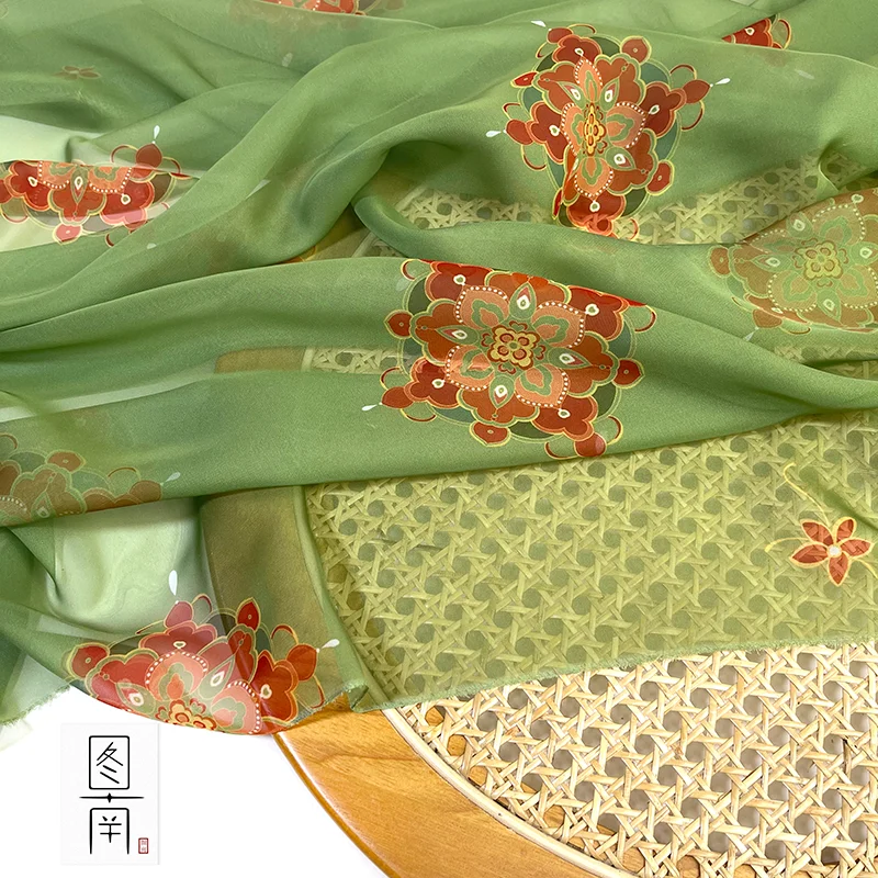 Chinese stlye Tang Dynasty style printed flowers fabric for DIY hanfu dress 1order=1pc(size:100x150cm)