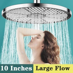 Cabezal de ducha de lluvia de gran flujo, rociador de lluvia de alta presión, supercarga, ABS, montado en el techo, accesorios de baño