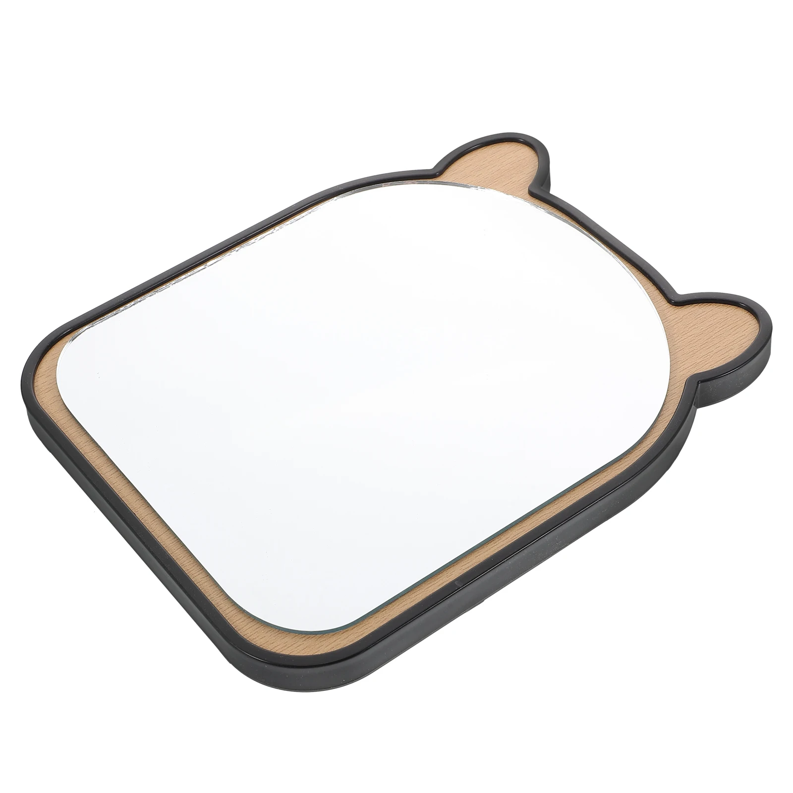 

Desktop Vanity Mirror Small Hand Kids Makeup Cute for Tabletop Wood Cartoon Fold Toddler