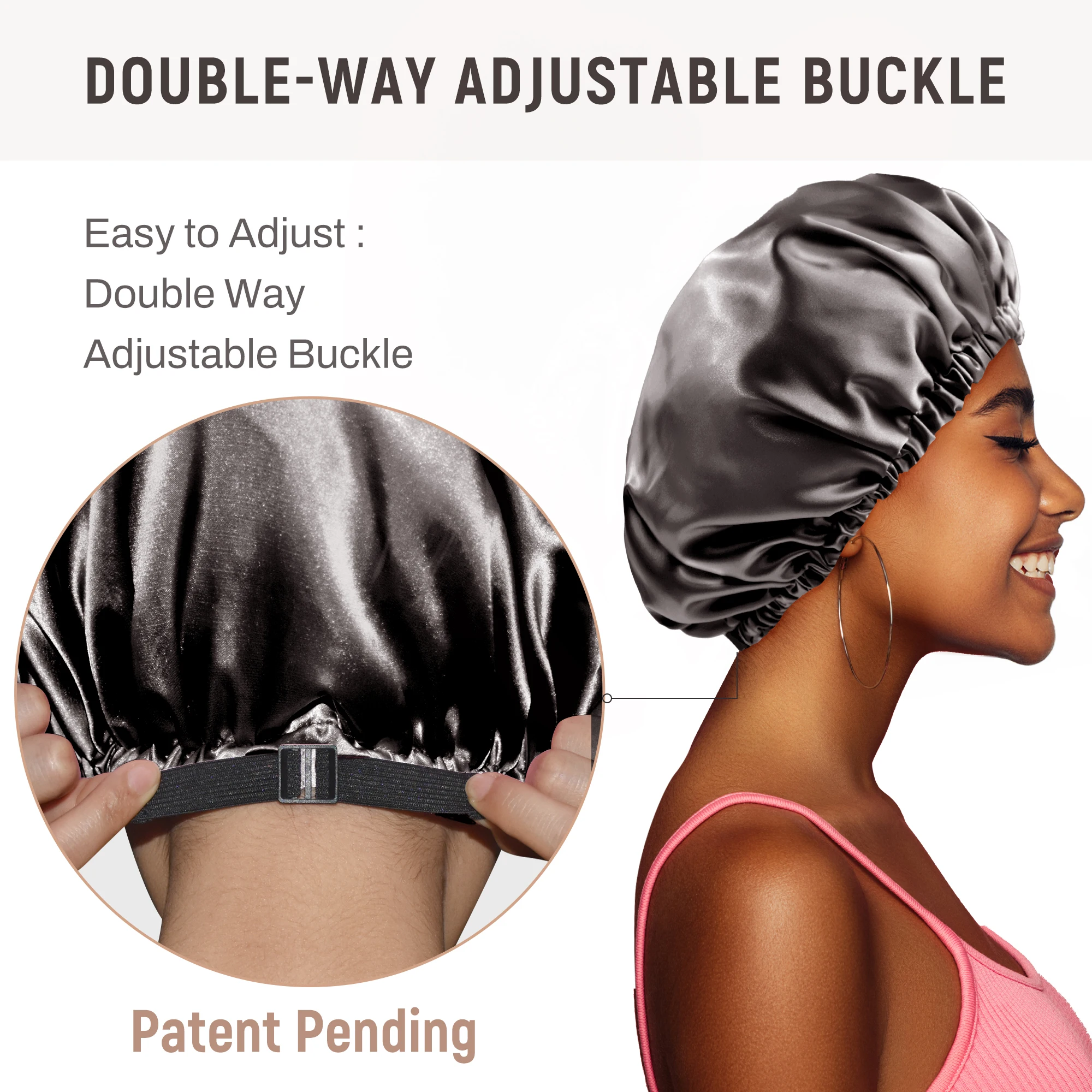 Bonnet Queen 4 pezzi Set cofano in raso di seta per donna