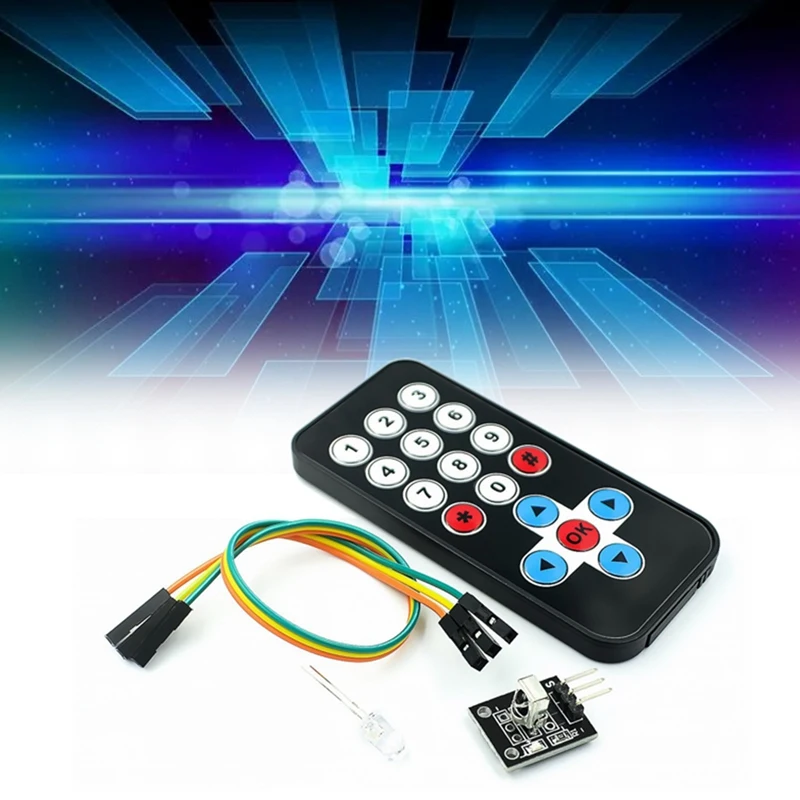 HX1838 Infrared Wireless Remote Control Kit Remote Control Robot Module Remote Control Module As Shown