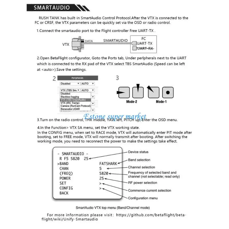 090B 2.5W Transmisor video 48CH potencia para control remoto FPV