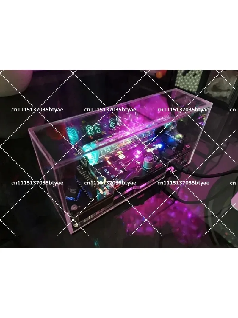 IV18 Vacuum Fluorescent Tube Clock RGB LED Nixie Table Display 5V Touch Keys Cyberpunk Desk Decor