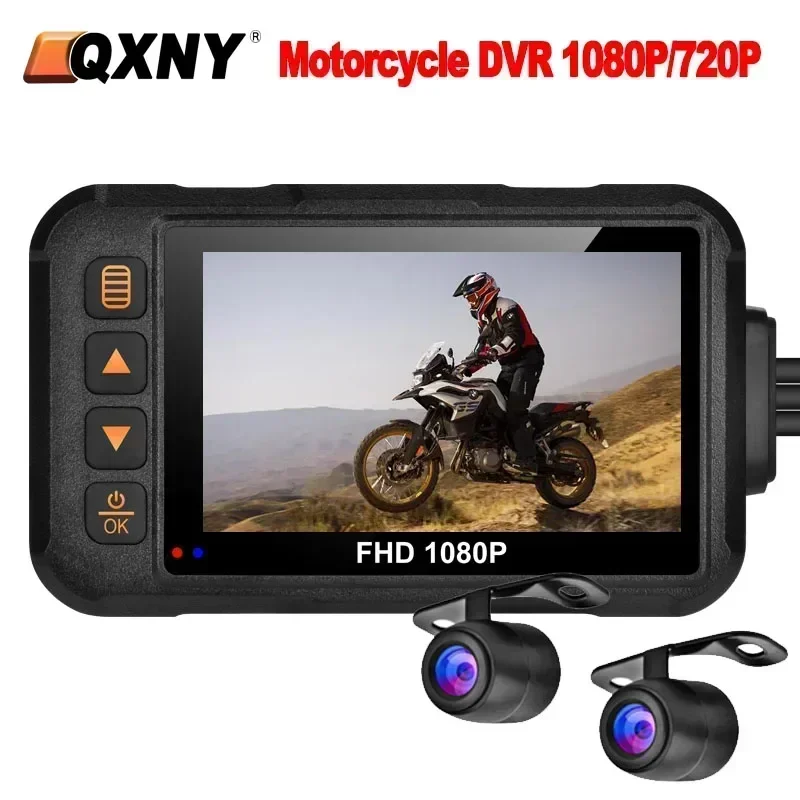 

Motorcycle DVR Dash Cam 3in Monitor Front Rear Backup Camera Video Recorder Box Logger Accessories Waterproof