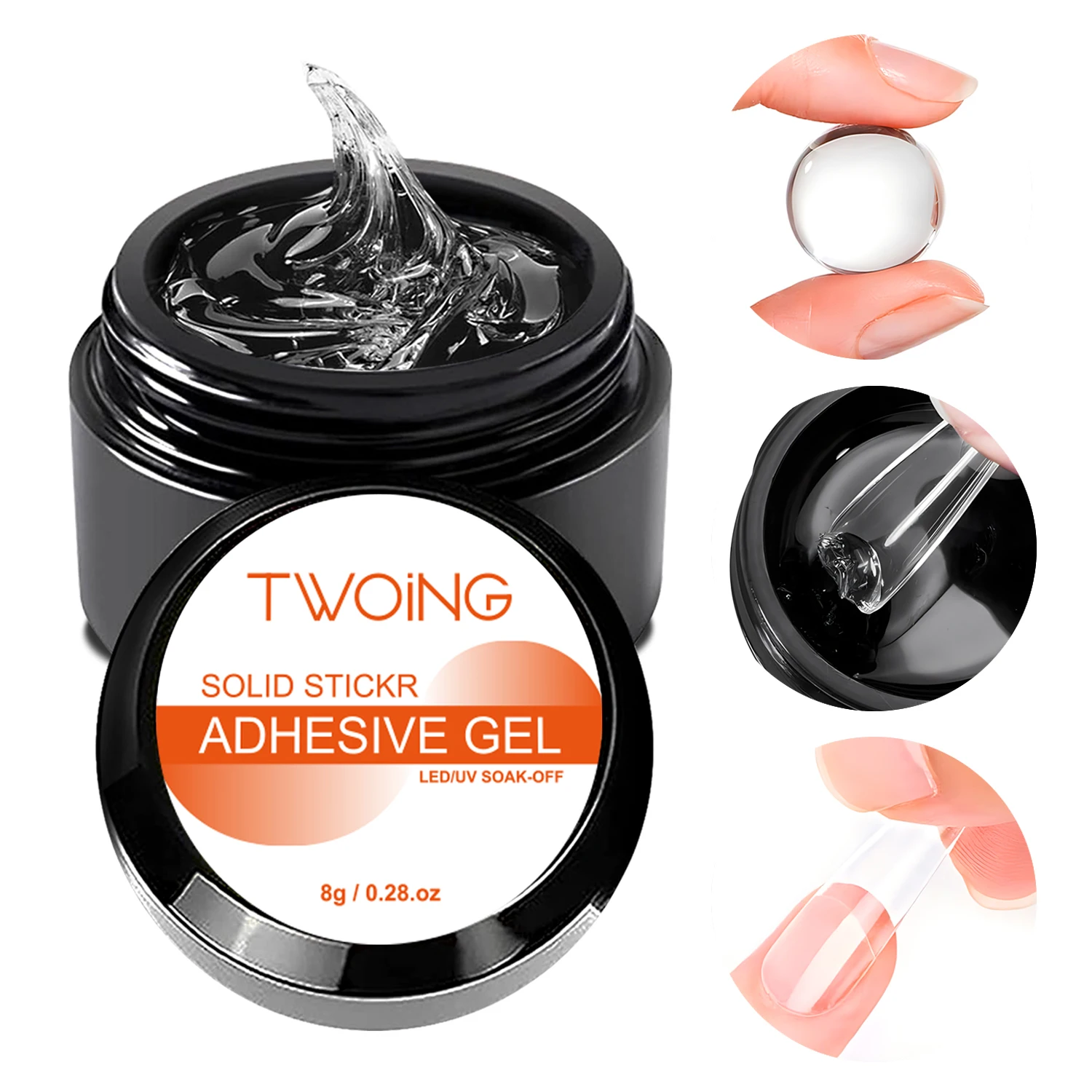 Gel antiadherente multifuncional para uñas, pegamento de Gel con diamantes de imitación para manicura DIY en casa, 8g