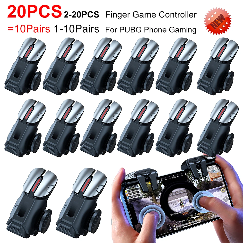 1-10Pair G21 Phone Game Trigger Gamepad Joystick 6-Finger Aim Shooting L1 R1 Key Button Game Fingertips For PUBG Game Controller