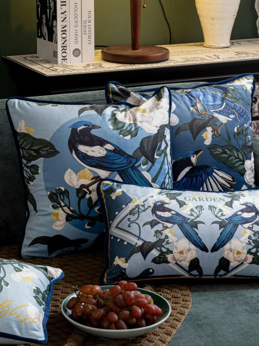 

Креативная американская плюшевая наволочка с цифровой печатью для гостиной и спальни, с узором в виде цветов и птиц