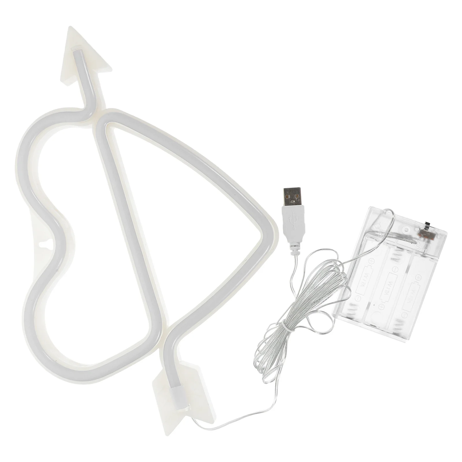 

Cupid Bow Neon Light Red LED Heart Design Decorative Lamp Night Light Wall Decor Hanging Party USB Powered