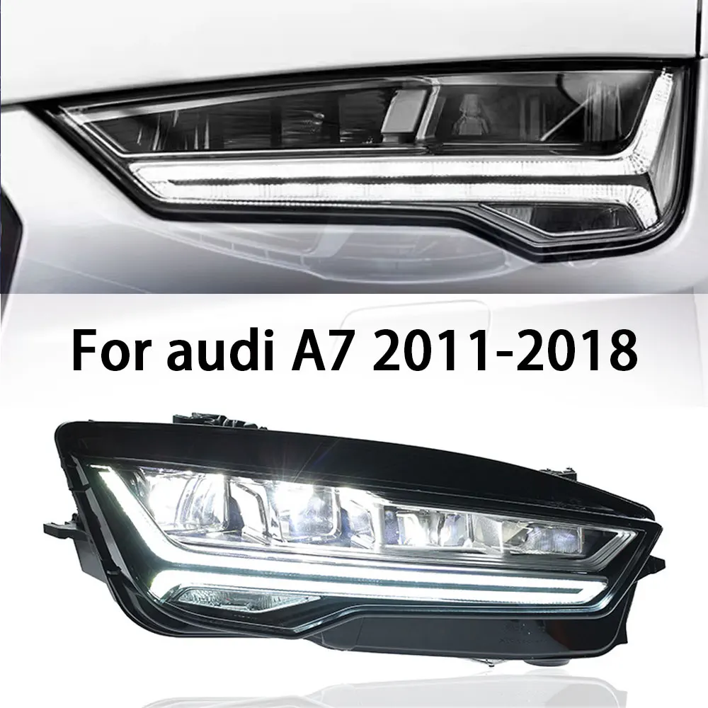 

Автомобильные фары для AUDI A7 светодиодные фары 2011-2018 фары A7 DRL указатели поворота дальнего света линзы для проектора «ангельские глазки»