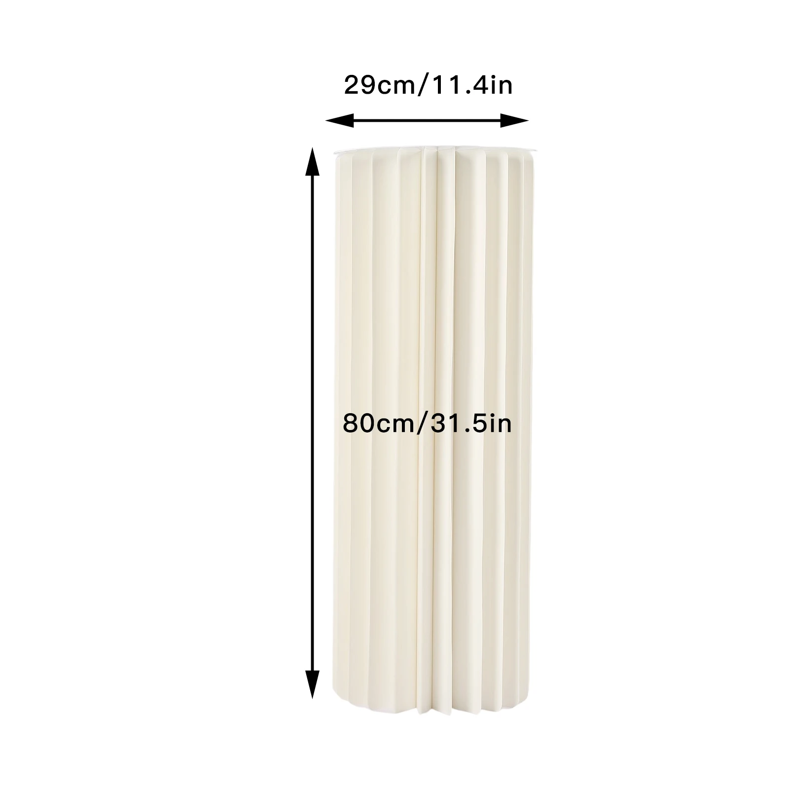 2Pcs Foldable Paper Columns Display Pedestals Cream White Wedding Centerpieces Display Cylinder Flower Stand Paper Roman Pillar