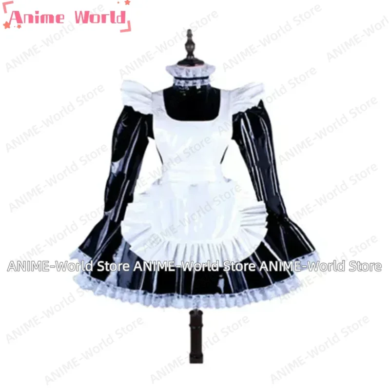 

Sissy Lockable Black PVC Dress Cosplay Maid Girl Costume Tailored Cute Transgender Person Halloween Costume