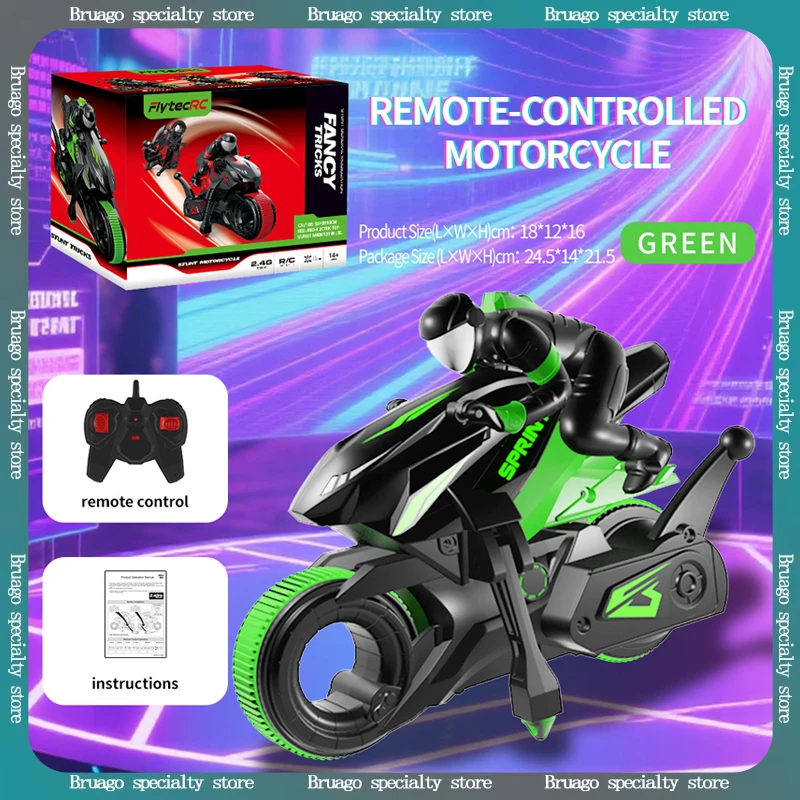 Nueva motocicleta acrobática RC 360 °   Vehículo de deriva de alta velocidad con rotación para niños, modelo de coche de control remoto con funciones rápidas y diversas