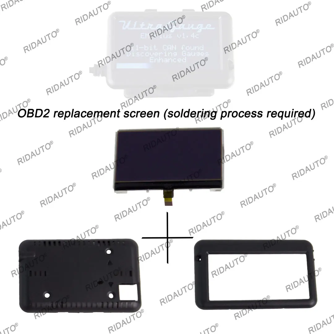 Replace Screen For OBD II EM Plus OBD2 Ultra Gauge EM Plus v1.4c（Soldering Process Required）