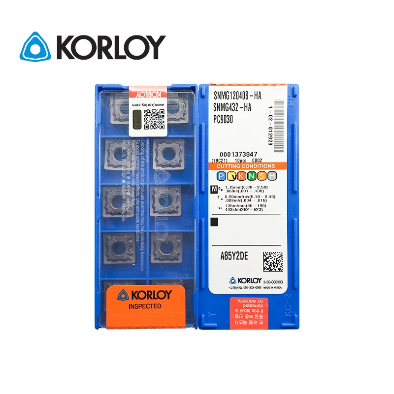 10pcs KORLOY 100% Original SNMG120408 HM HS HA GS NC3020 NC3120 PC9030 NC3030 Medium Cutting CNC Holder Carbide Turning Inserts