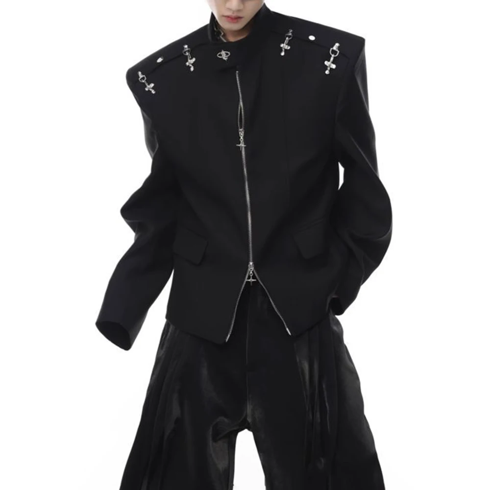 Winter New Men's Solid Color Deconstructed Long-Sleeve Jacket American Retro Fashion Trendy High Street Casual Loose Men's Top