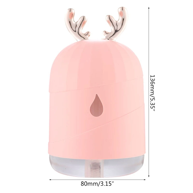 مرطب هواء شخصي USB بالأيونات السالبة 220 مل للسفر والمكتب والإغلاق التلقائي مع انخفاض الشحن