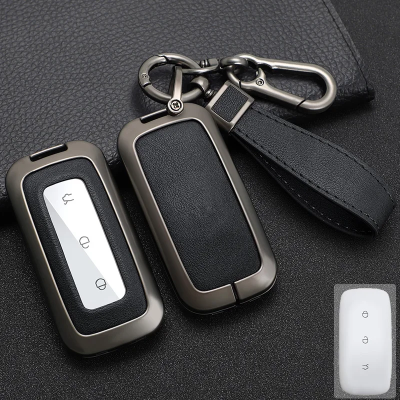 

Zinc Alloy+ Leather Car Key Case Cover for 2023 Geely Galaxy L7 MAX Starship New L6 Smart Remote Key Protection Shell Holder Bag