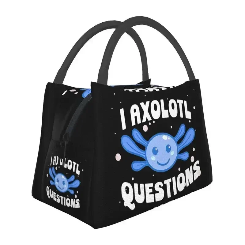 

I Axolotl Questions Cute Kawaii Axolotl Fish Insulated Lunch Tote Bag Relax Animal Amphibian Portable Cooler Thermal Bento Box