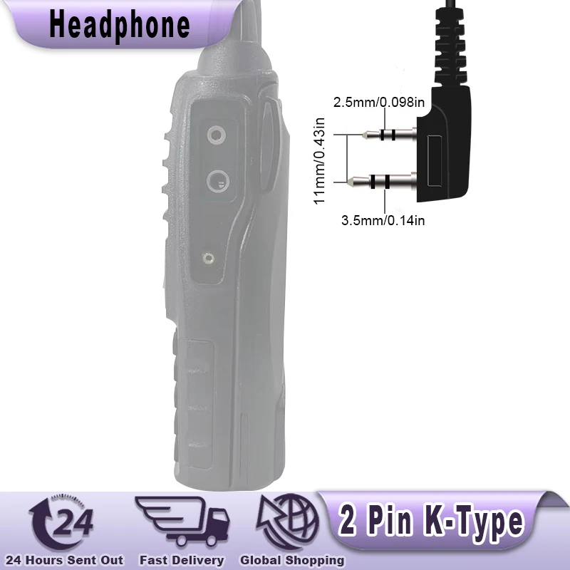 Walkie Talkie Headset QuanSheng UV-K5 Earpiece UV-K6 UV 5R Plus DM-1701 UV-13 UV-17 Pro Max Headphone Two Way Radio Accessories view 2