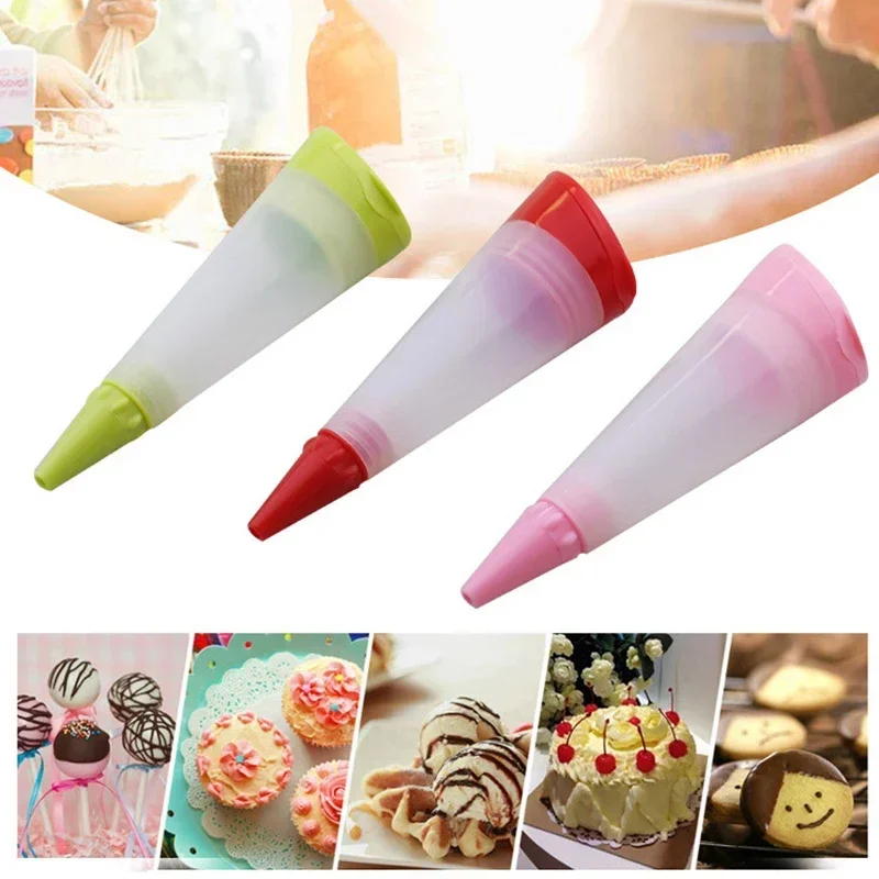 Silicone Food Writing Pen Pastry Plastic Nozzle Cake Decorating Tools Pastry Cream Chocolate Decorating Syringe Decoration Pen