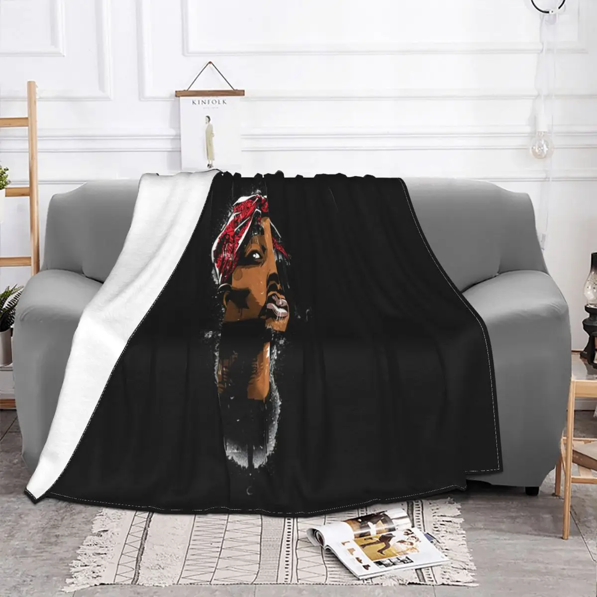 2Pac Spray Art Tupac Shakur Hip'Hop Rap Women Men Steampunk On Sale Stylish Low Price Winter Throw Blanket