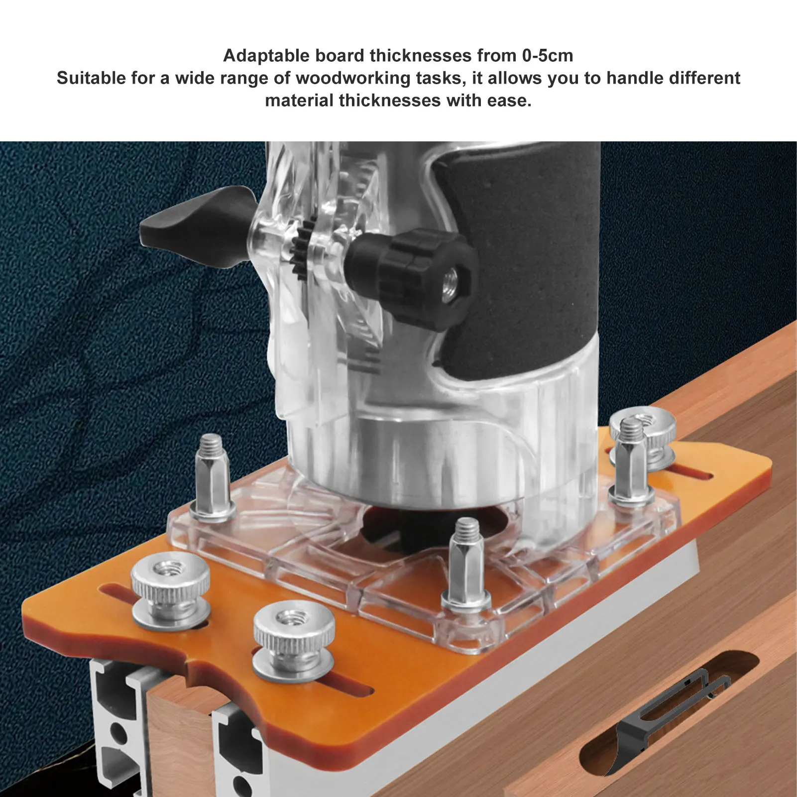 Wood Router Base Aluminum Alloy 0-5cm Adaptable Board Thicknesses Accurate Slotting Router Slotting Bracket for Grooving