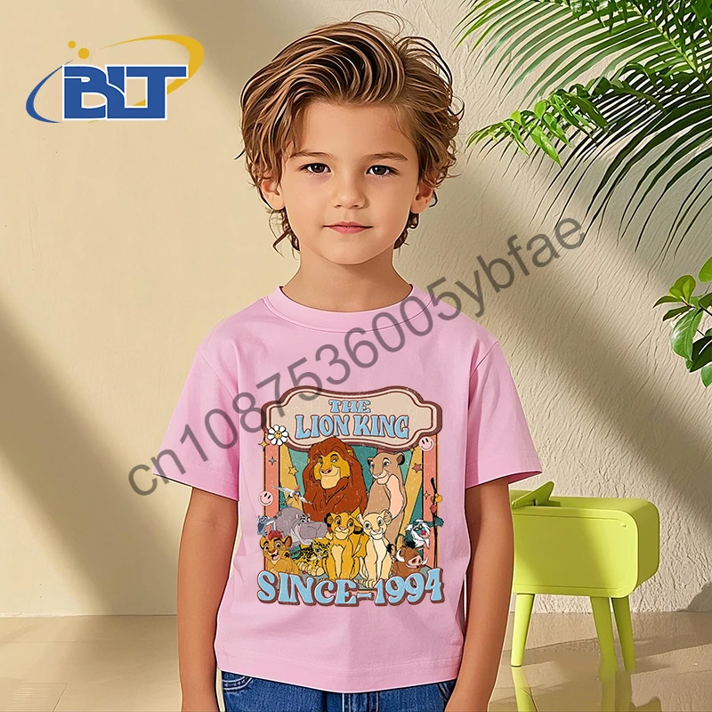 Disney Lion King Since 1994 Printed Children's Clothing Kids T-shirt Cotton Short Sleeve Casual Tops for Boys