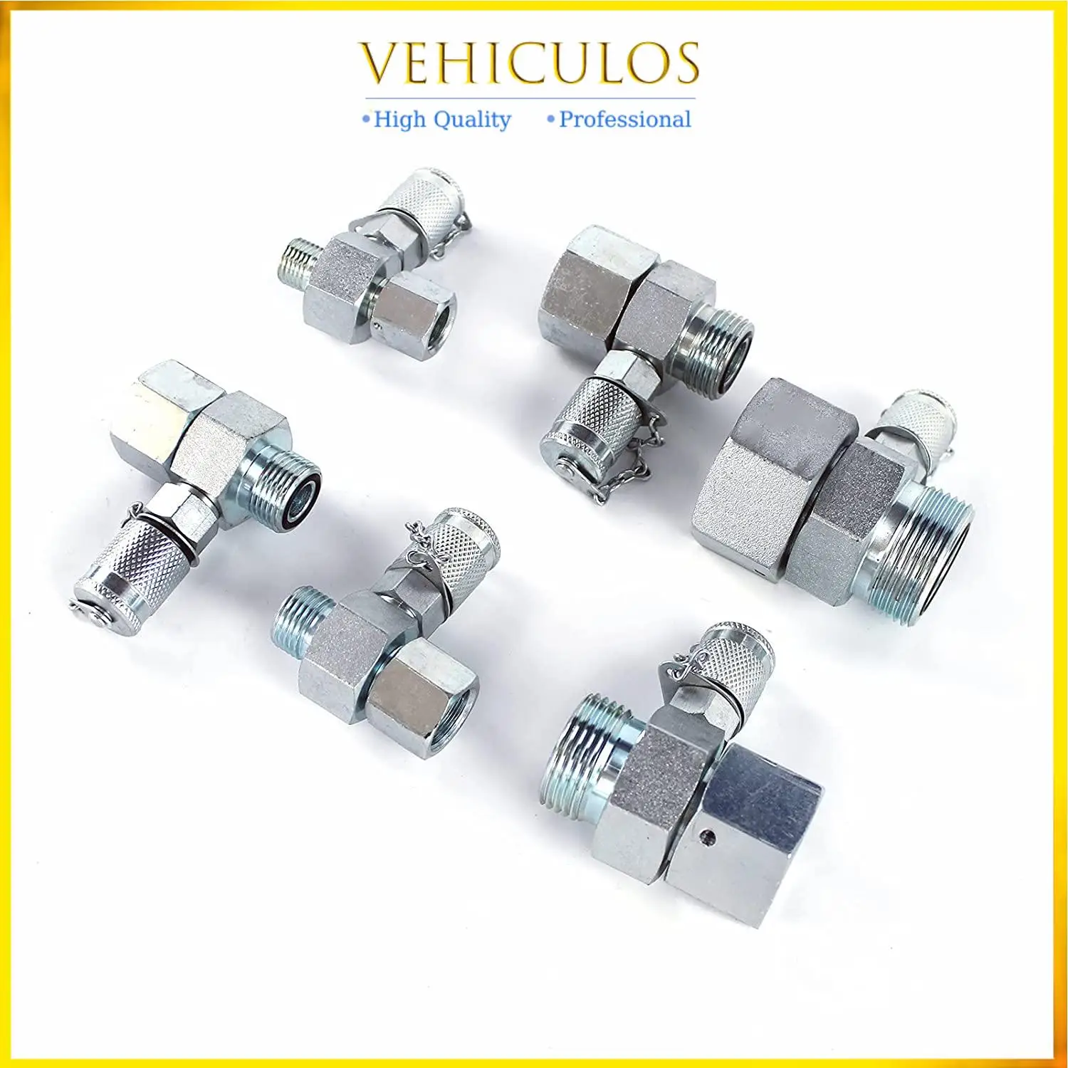 

6 Pack ORFS Hydraulic Swivel Run Tees Hydrulic Tee Connector Tester Tee Coupling Set for Excavator Construction MachineryParts