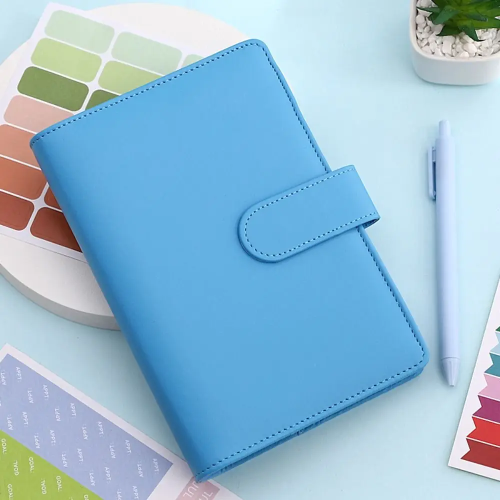 A6 Binder Ledger Macaron warna-warni PVC pengikat uang Organizer amplop uang pengeluaran anggaran Binder Notebook