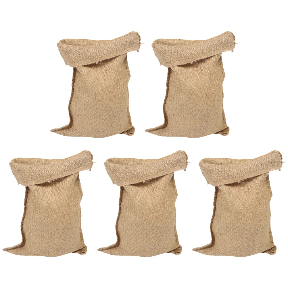 

5pcs Flood Control Bags Heavy Duty Woven Storage Bags For Food Potato Vegetable Nuts Rice Peanut Gardening Sandbags Burlap Sacks
