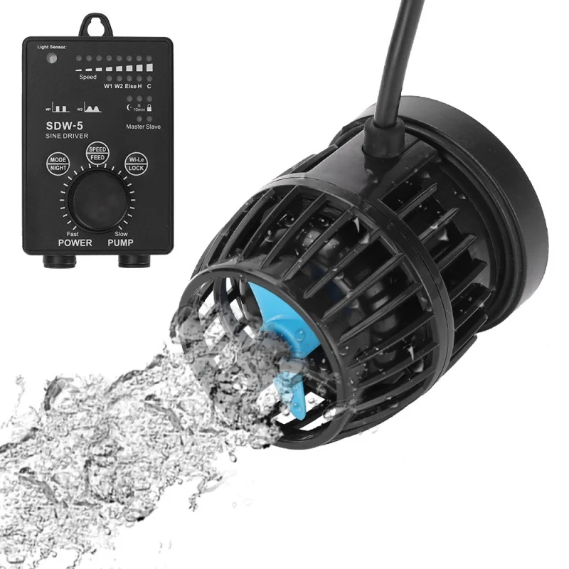 

Jebao Wave Maker DW-5 SDW-16 Series, бесшумный водяной насос для аквариума, рыбок, кораллов, Wi-Fi, бесшумный циркуляционный насос для серфинга