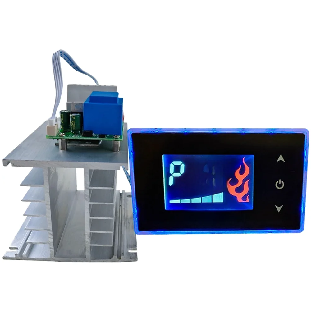 Electric Grill Temperature Controller LCD Touch Screen Adjustable Voltage Regulator For Skewer BBQ Heating Tube 220V 3000W-7500W