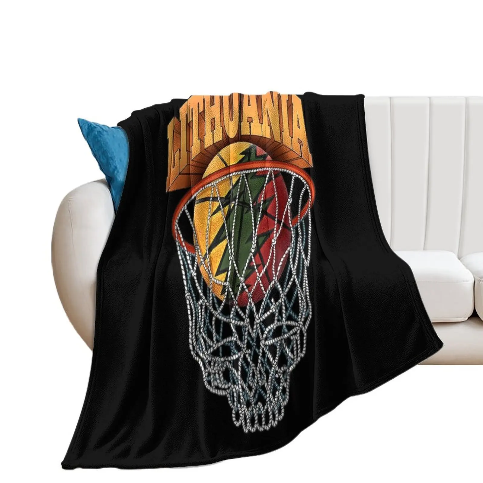 

Lithuania Basketball Skeleton Net Classic Throw Blanket Large Stuffeds For Baby For Sofa Thin Blankets