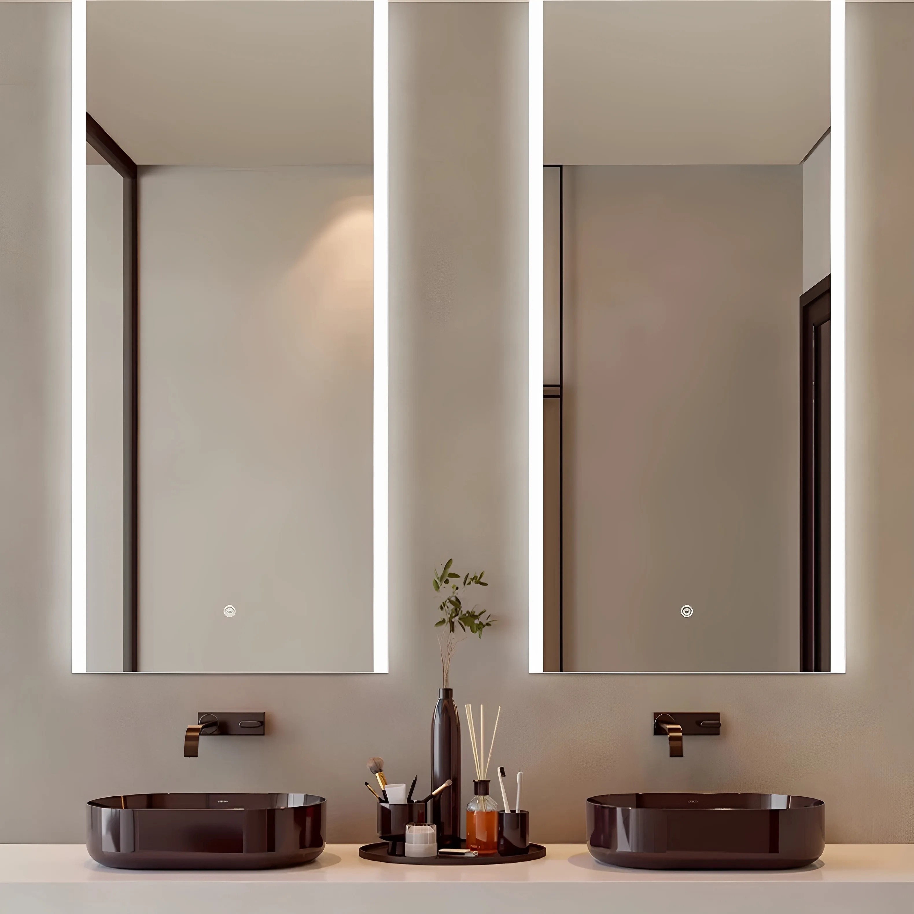 Smart bathroom mirror toilet long mirror left and right luminous wall hanging wall washstand LE
