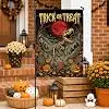Dinosaur Garden Flag, Spooky Fanciful Pumpkins Moon Halloween Orange Double Sided Burlap Small Garden Yard Flag for Outdoor  cci