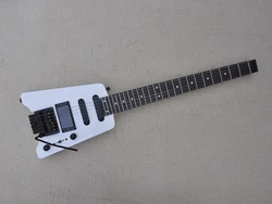 White Headless Electric Guitar with Tremolo Bar Rosewood Fretboard,24 Frets,Customized Logo/Color Available