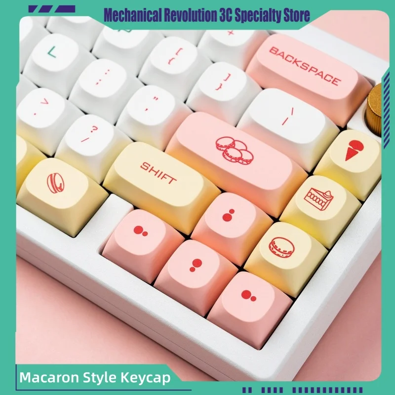 

New Macaron Style Keycap 122key Ma Height Thermal Sublimation Pbt Material Mechanical Keyboard Cap Cute Girls Customized Shading