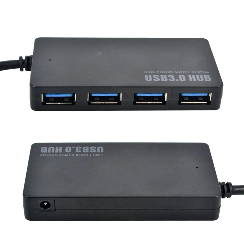 5Gbps High-Speed USB 3.0 Hub 4 Ports USB Splitter Adapter For PC Laptop Power Supply