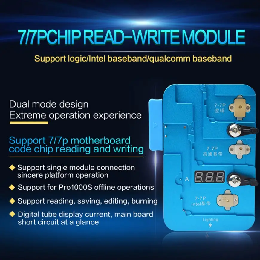 

Модуль чтения и повторного записи JC Logic Logic EEPROM IC, JC для iPhone 7 Plus Baseband, нет необходимости удалить Ic PRO1000S