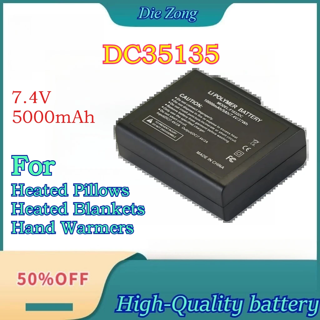 

New 7.4v 5000mAh DC35135 with Worldwide Free Shipping for Heated Pillows, Heated Blankets, Hand Warmers - Rechargeable Battery
