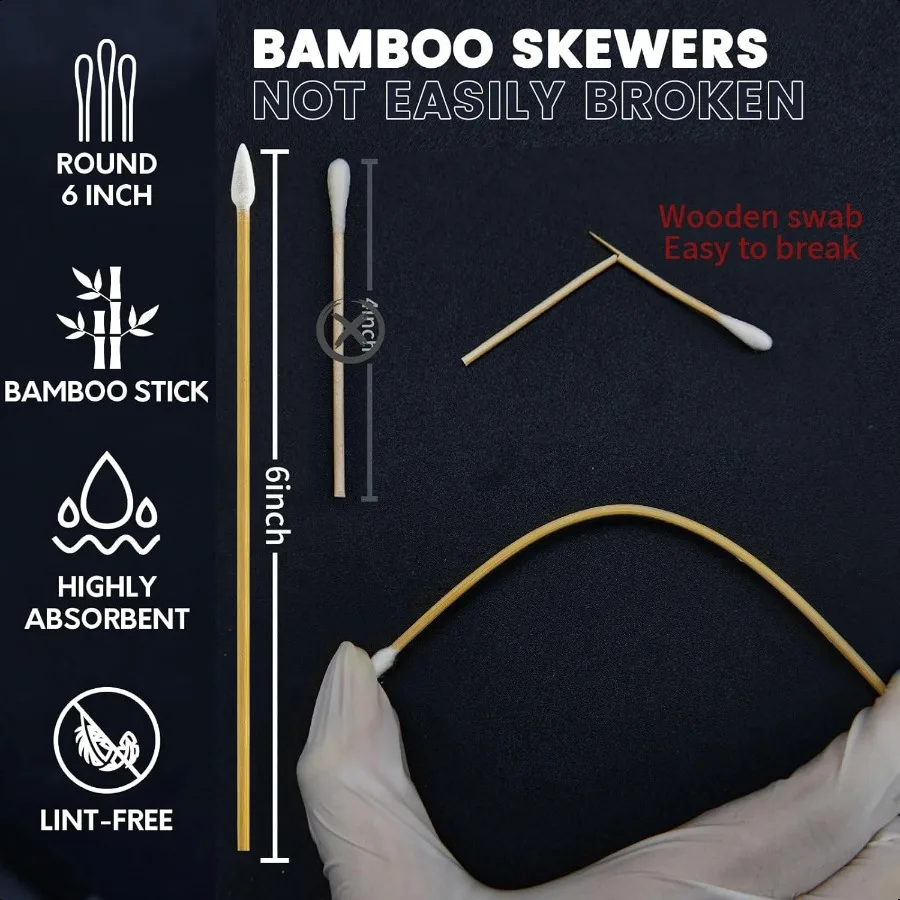 Gun Cleaning Swabs with Pointed Firearm Maintenance and Precision Cleaning plies LintFree Highly Absorbent Gun Swabs with Durab